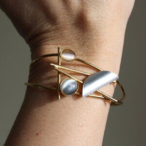 Vintage Modernist Christopher Poly Cuff Bracelet Small wrist